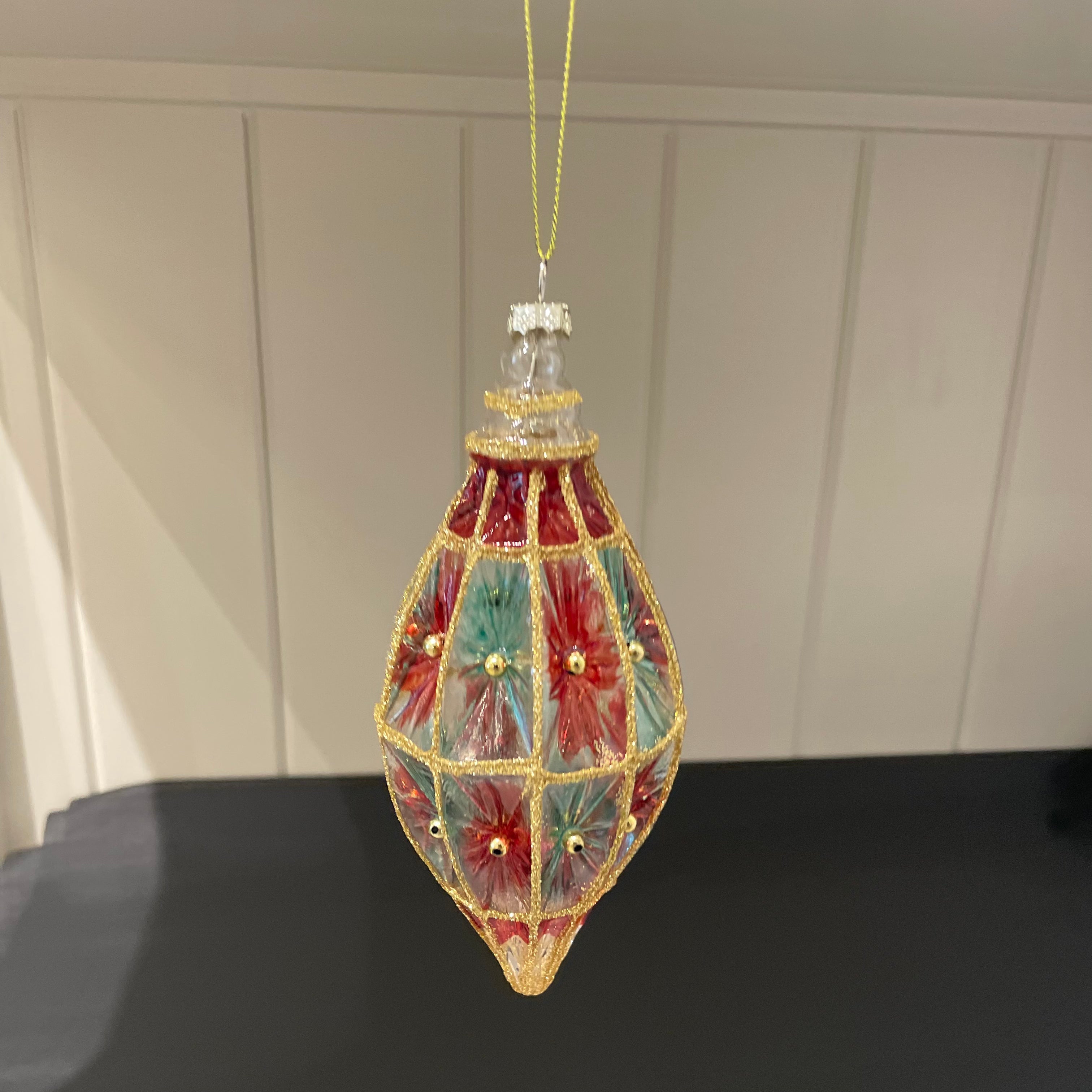 Starburst Pattern Glass Ornament