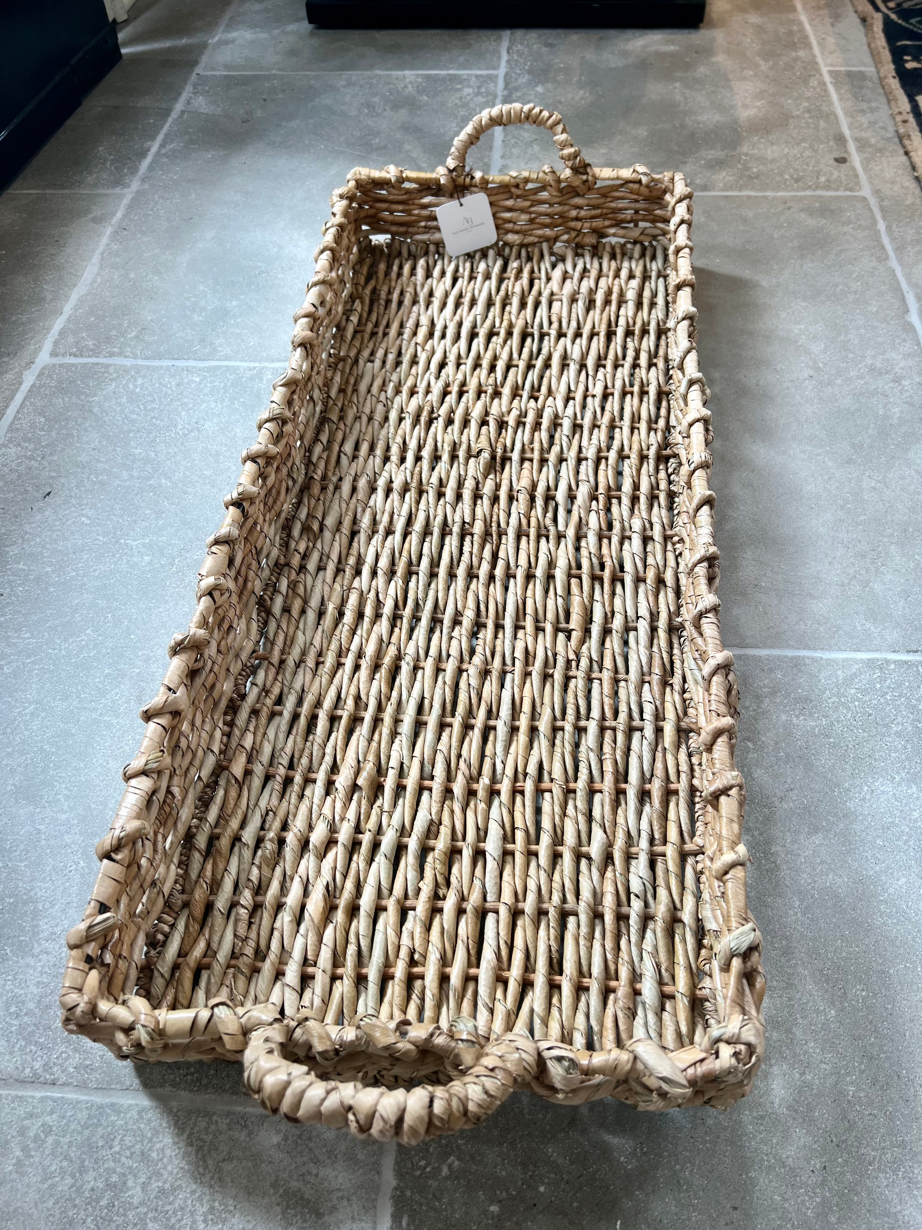Decorative Seagrass Tray with Handles
