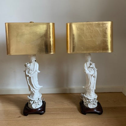 Pair of Chinese De Blanc Yin Lamps